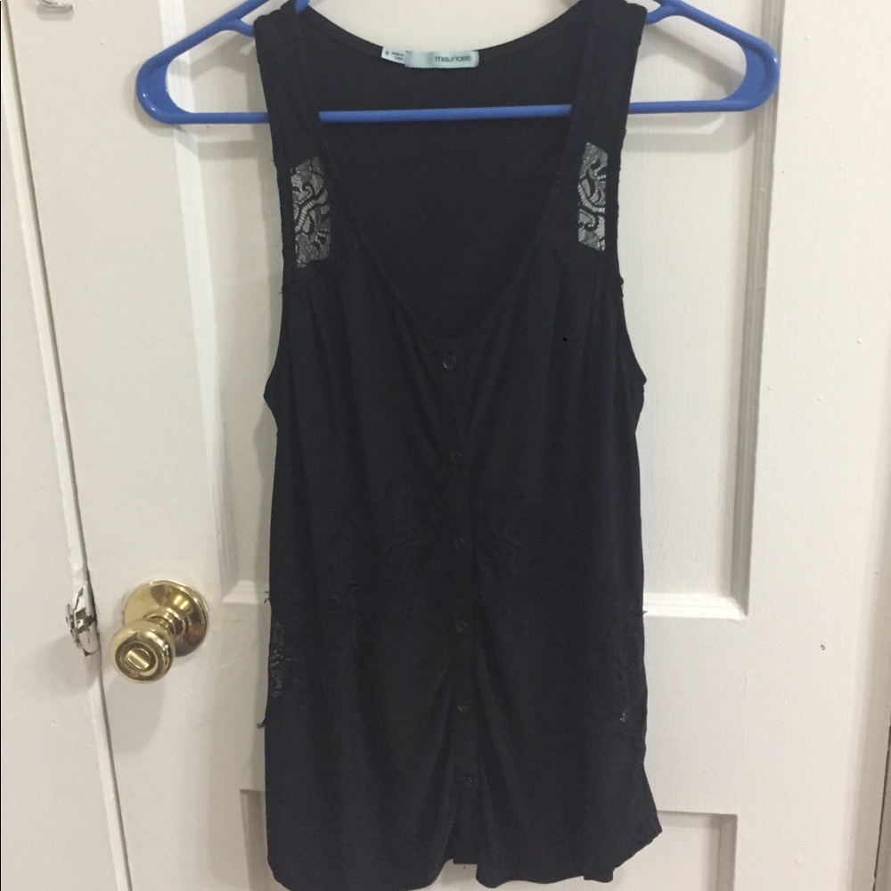 Lacy black tank top